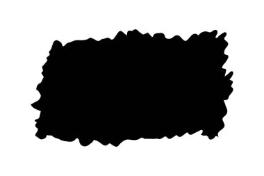 Siyah mürekkeple boyanmış fırça darbesi.