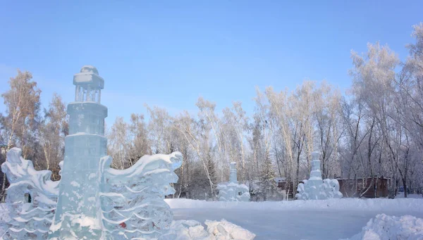 Inverno Floresta siberiana, região de Omsk — Fotografia de Stock