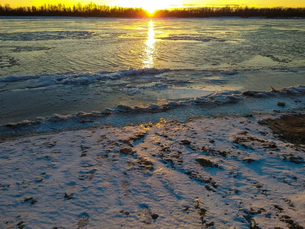 Uitzicht Herfstige Oever Van Irtysj Rivier Regio Omsk — Stockfoto