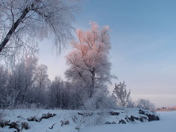 Avond aan de rivier de Irtysh, Omsk, Siberië, Rusland — Stockfoto