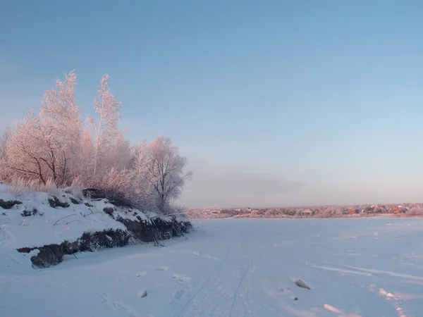 俄罗斯西伯利亚Omsk地区Irtysh河黄昏 — 图库照片