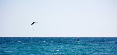 Kitesurfing off the coast of Alushta in Crimea