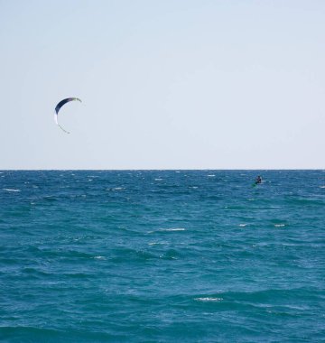 Kitesurfing off the coast of Alushta in Crimea