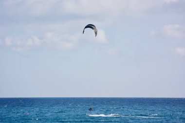 Kitesurfing off the coast of Alushta in Crimea