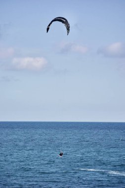 Kitesurfing off the coast of Alushta in Crimea