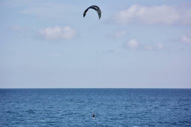 Kitesurfing off the coast of Alushta in Crimea