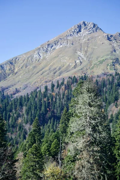 Prachtige landschappen van bergketens van het Kaukasus gebergte in de Krasnaya Polyana regio van Sochi, Rusland — Stockfoto