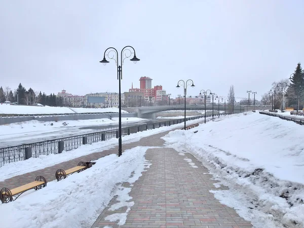 Omsk Russia March 2020 View Spring Bank River City Omsk — Stock Photo, Image