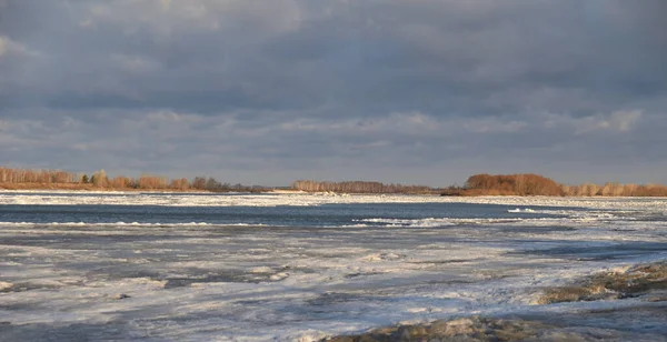 Pagi Sungai Irtysh Omsk Wilayah Siberia Rusia — Stok Foto