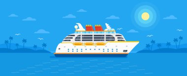 Cruise gemi mavi renkli vektör