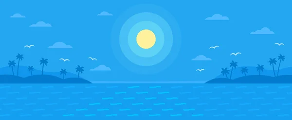 Yaz mavi düz vektör arka plan