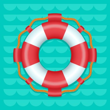 Lifebuoy karikatür tarzı renk vektör simgesi