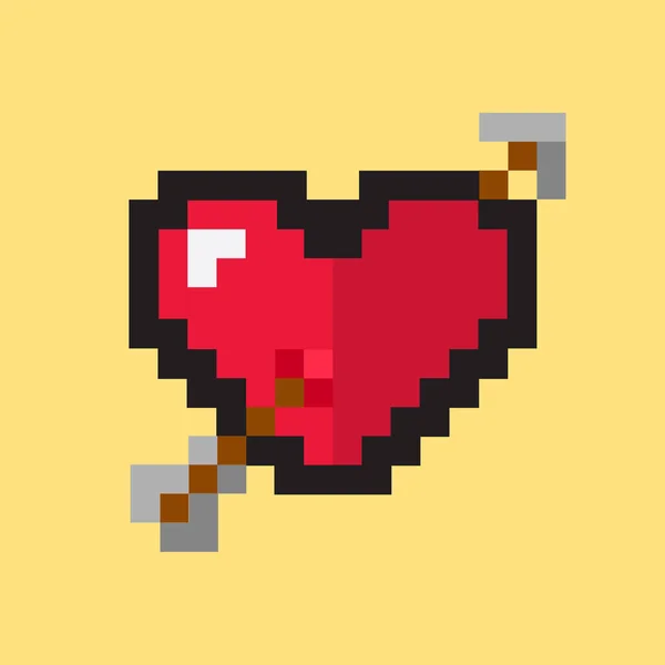 Pixel estilo corazón vector — Vector de stock
