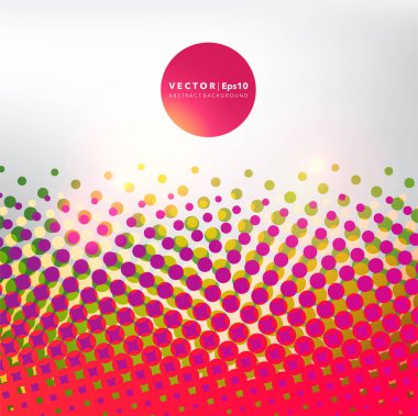 Soyut vektör noktalı arkaplan. Renkli yarım ton efekt arka planı. Vektör çizimi. Bölüm 10.