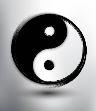 Yin Yang Sembolü. Kutsal geometri. Vektör çizimi. Bölüm 10.