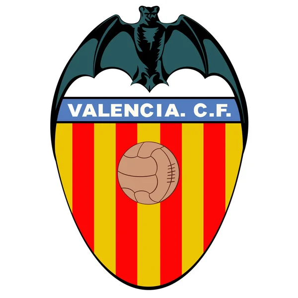 Godło klubu piłkarskiego "" Walencja". Hiszpania — Zdjęcie stockowe