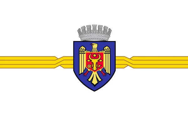 Flaga Chisinau. Kraju Mołdawii — Zdjęcie stockowe