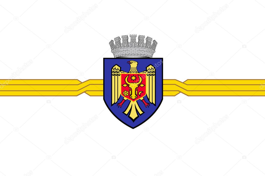 Chisinau flag. Country Moldova