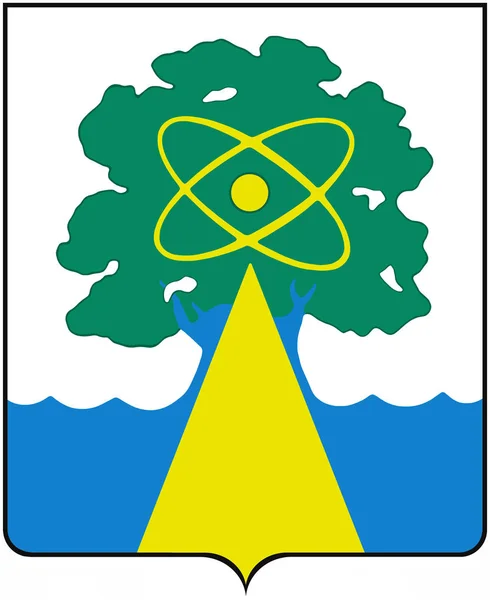 Znak města Dubna, Moskevská oblast — Stock fotografie
