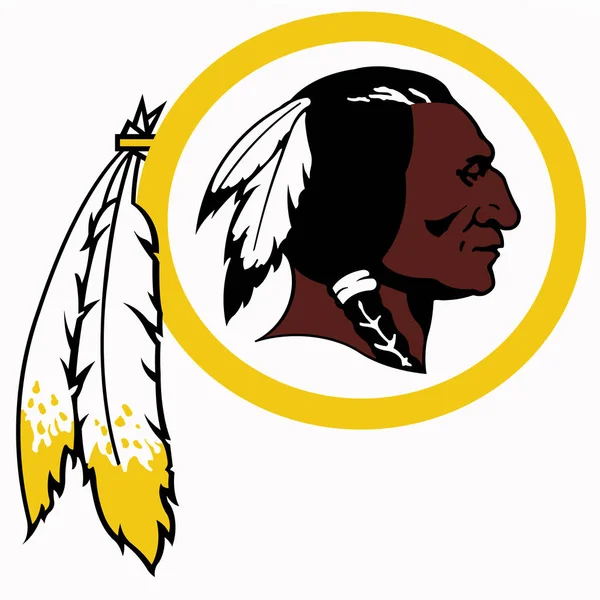 O emblema do clube de futebol "Washington Redskins". Estados Unidos — Fotografia de Stock