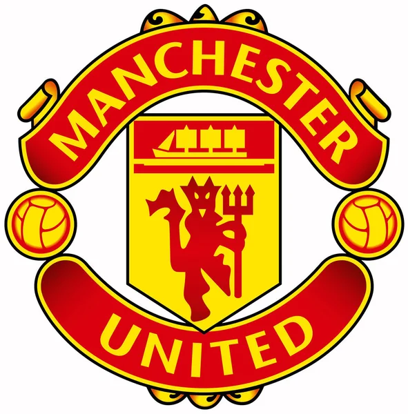 Эмблема футбольного клуба "Манчестер Юнайтед". Англия Стоковое Фото