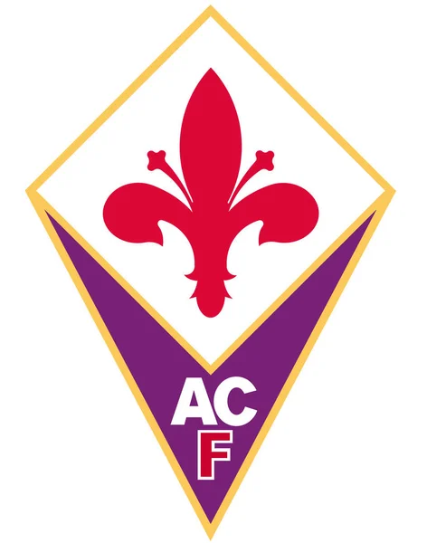 O emblema do clube de futebol, Fiorentina. Florença. Itália . — Fotografia de Stock