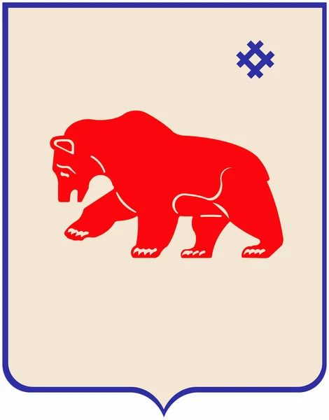Escudo de armas de la ciudad de Kudymkar. Perm Krai. — Foto de Stock