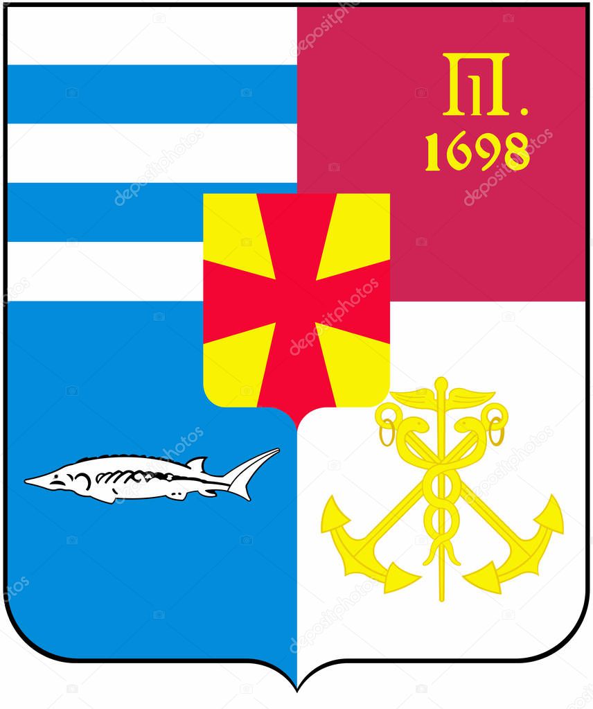 Coat of arms of the city of Taganrog. Rostov region