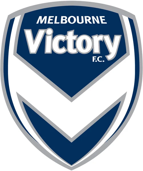 สัญลักษณ์ของชมรมฟุตบอล "Mlebourne Victory" ออสเตรเลีย — ภาพถ่ายสต็อก