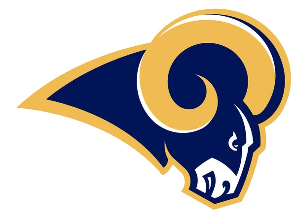 Znak fotbalového klubu "Los Angeles Rams". Spojené státy americké — Stock fotografie