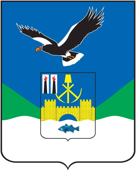 Escudo de armas de la ciudad de Nikolayev. Región de Jabárovsk —  Fotos de Stock