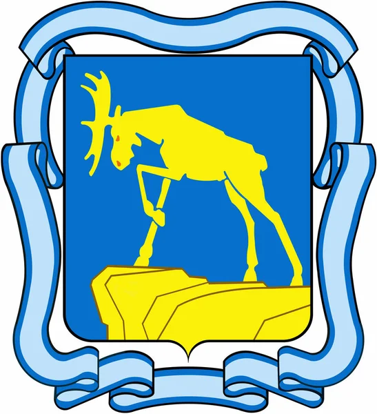 Escudo de armas de la ciudad de Miass. Región de Chelyabinsk — Foto de Stock