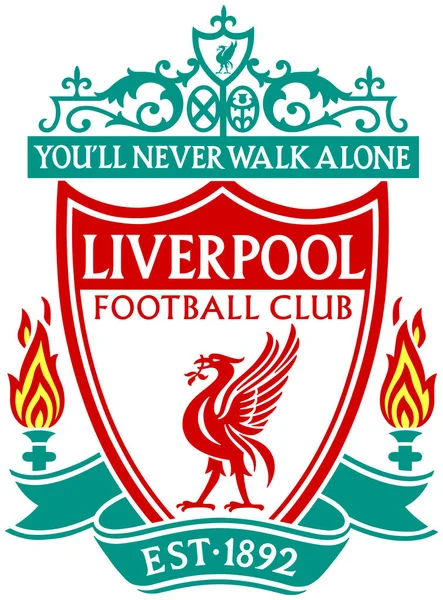 Het embleem van de voetbalclub "Liverpool". Engeland — Stockfoto