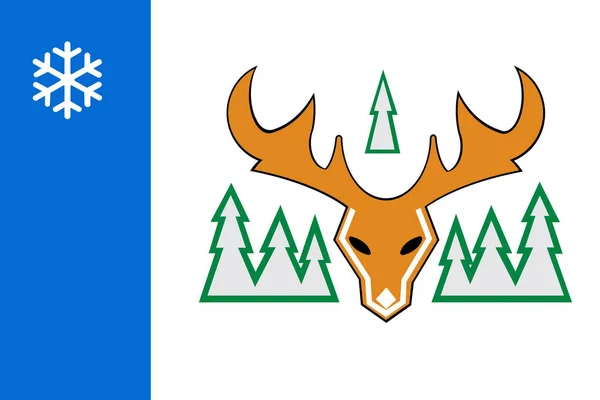 La bandera de la ciudad de Labytnangi. Okrug autónomo Yamalo-Nenets — Foto de Stock