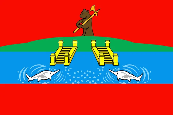 Rybinsk şehir bayrağı. Yaroslavl bölgesi — Stok fotoğraf