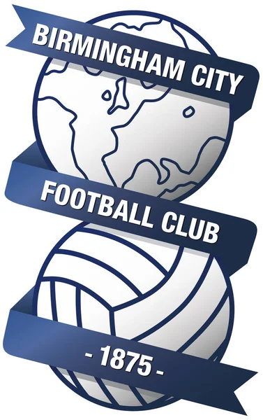 สัญลักษณ์ของชมรมฟุตบอล "ชมรมฟุตบอลเบอร์มิงแฮมซิตี้" อังกฤษ — ภาพถ่ายสต็อก