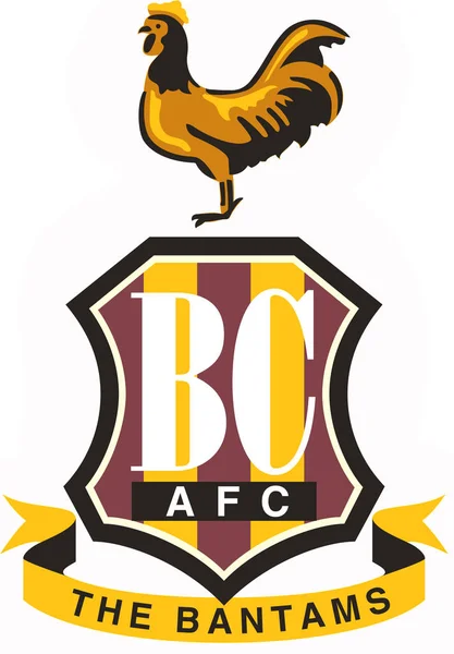 Het embleem van de voetbalclub "Bradford City". Engeland — Stockfoto