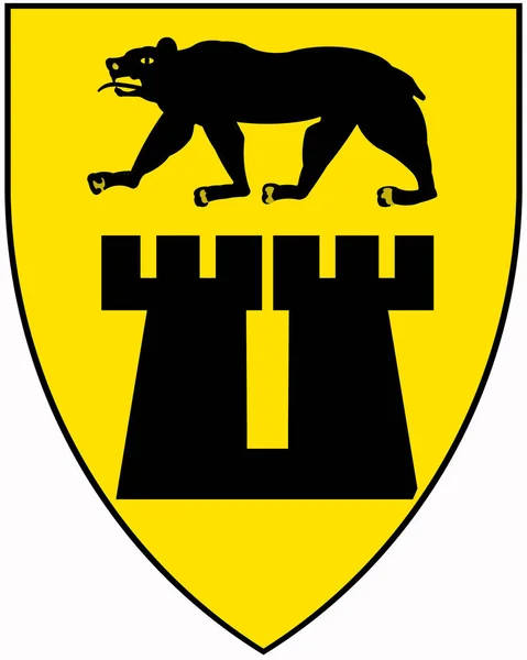 O brasão de armas da cidade de Sarpsborg. Noruega — Fotografia de Stock