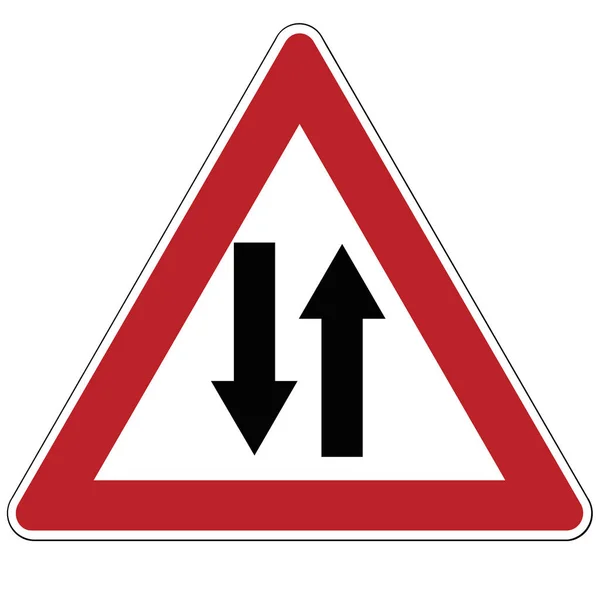 Warning sign. Two-sided motion. — Stock Photo, Image