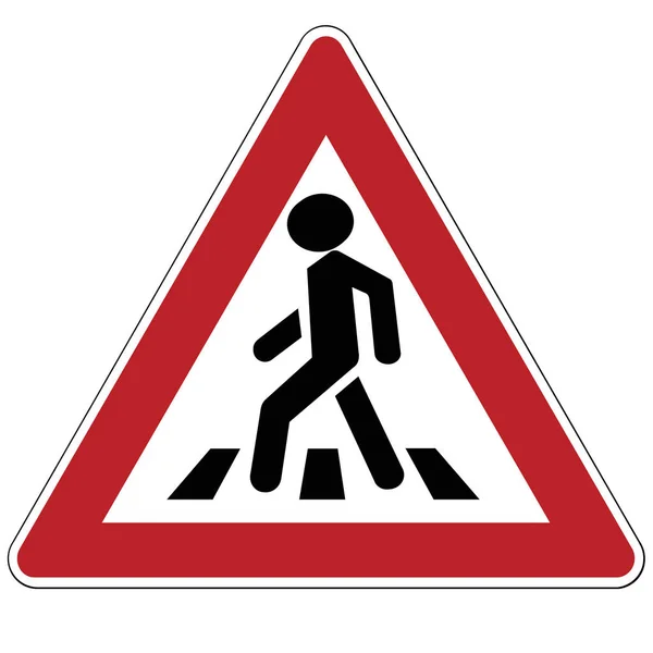 Warning sign. Crosswalk. — Stock Photo, Image