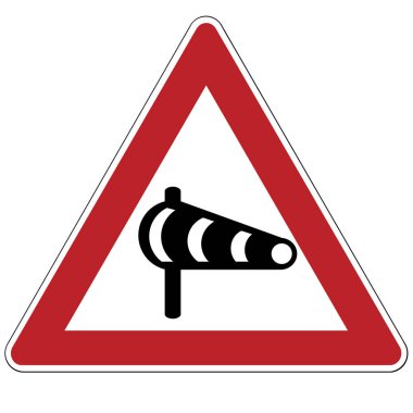 Uyarı işareti. Yanal Rüzgar