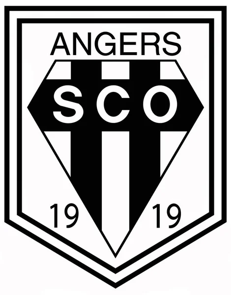 Emblem av fotbollsklubben "Angers Sporting Club de l'Ouest". Frankrike — Stockfoto