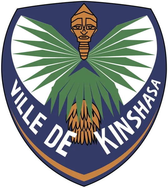金沙萨市的徽章。刚果共和国 — 图库照片