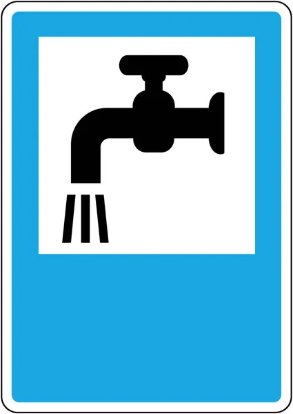 Sign of service. Drinking water. Road sign. Russia — Stock Photo, Image