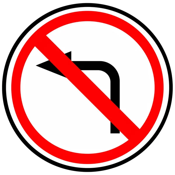 Запрещающий знак "Поверните налево запрещено " — стоковое фото