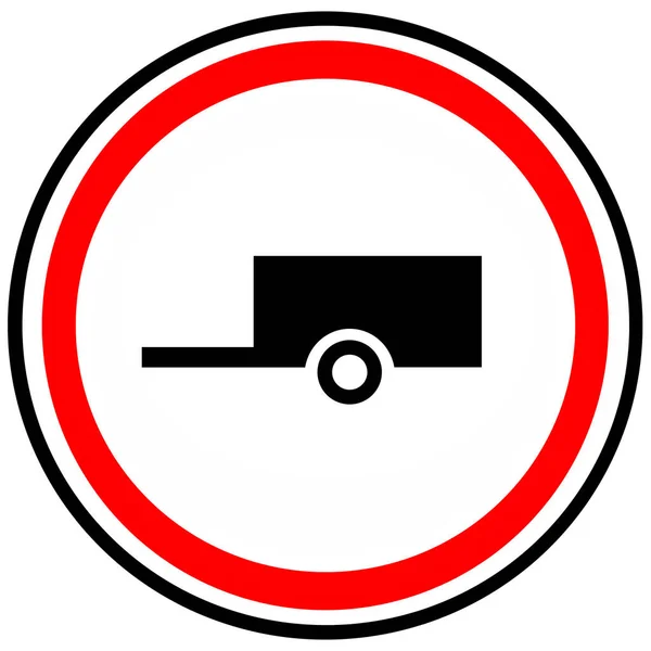 "运动与一辆拖车被禁止的禁止标志" — 图库照片