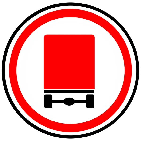 Verbod op teken. Verkeer van voertuigen met gevaarlijke goederen is verboden. — Stockfoto