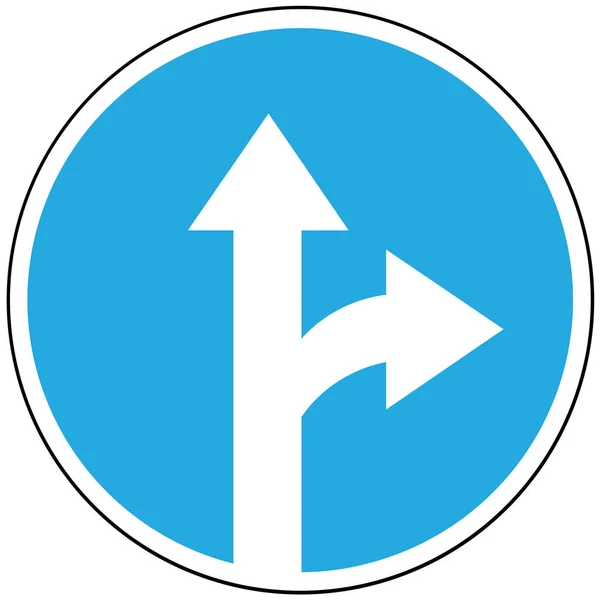 The prescriptive sign "Movement straight or to the right" — Stock Photo, Image