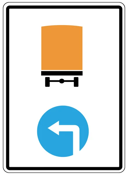 Le panneau normatif "Direction du mouvement des véhicules avec marchandises dangereuses " — Photo
