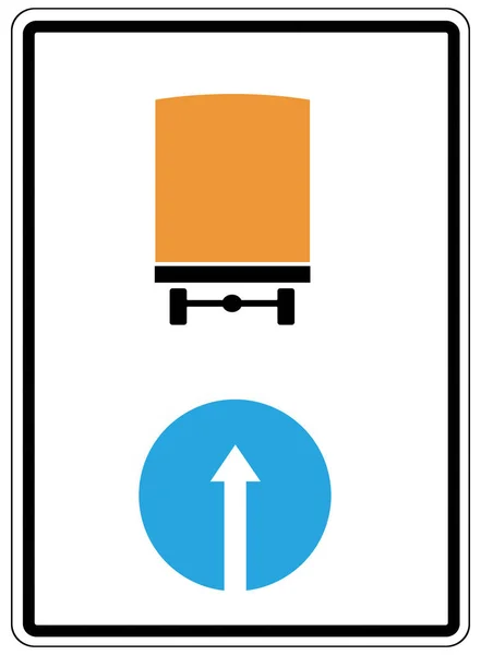 Την κανονιστική πινακίδα «κατεύθυνση της κυκλοφορίας των οχημάτων με επικίνδυνα αγαθά" — Φωτογραφία Αρχείου